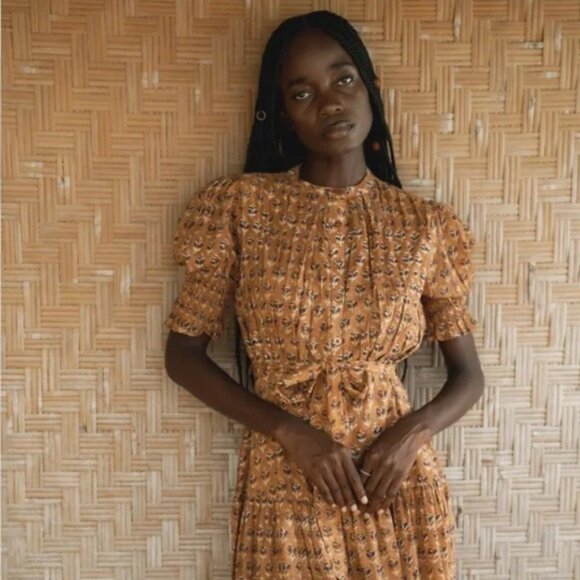 Daughters of India Orange Midi Dress - Picture 4 of 16